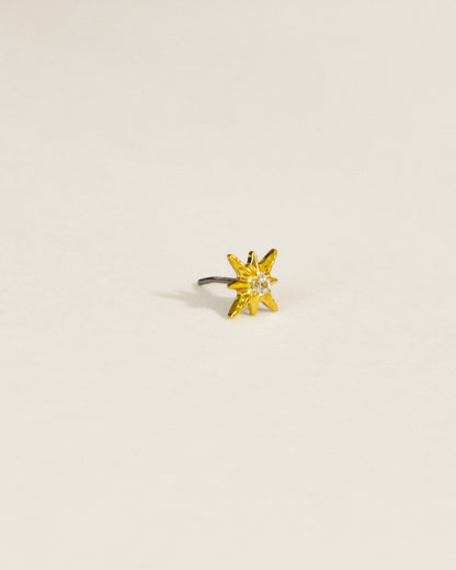 Dainty Crystal Starburst Threadless Labret