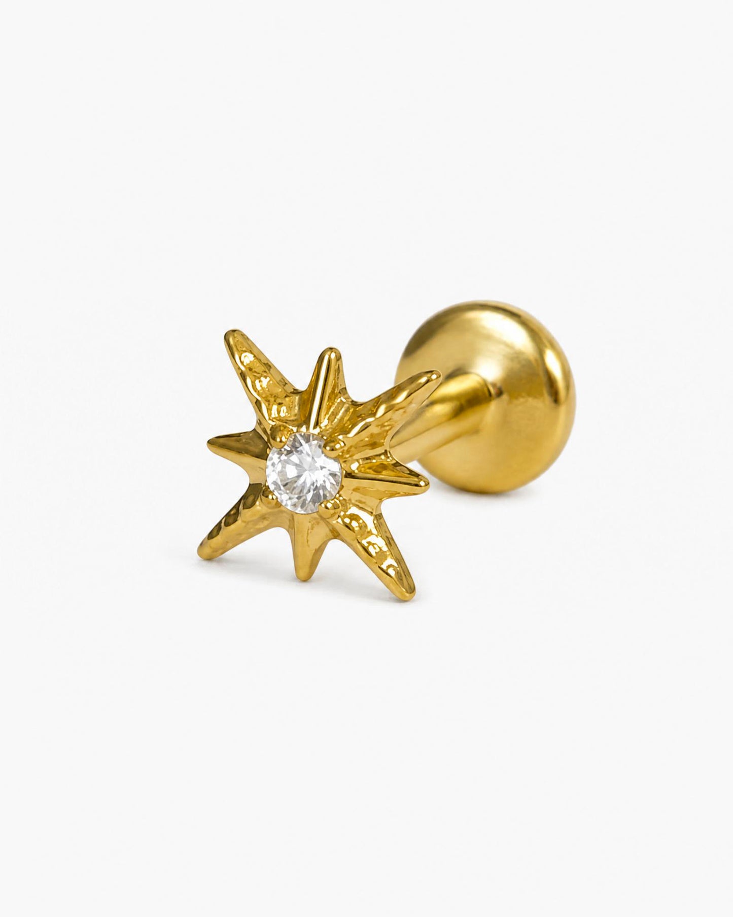 Dainty Crystal Starburst Threadless Labret