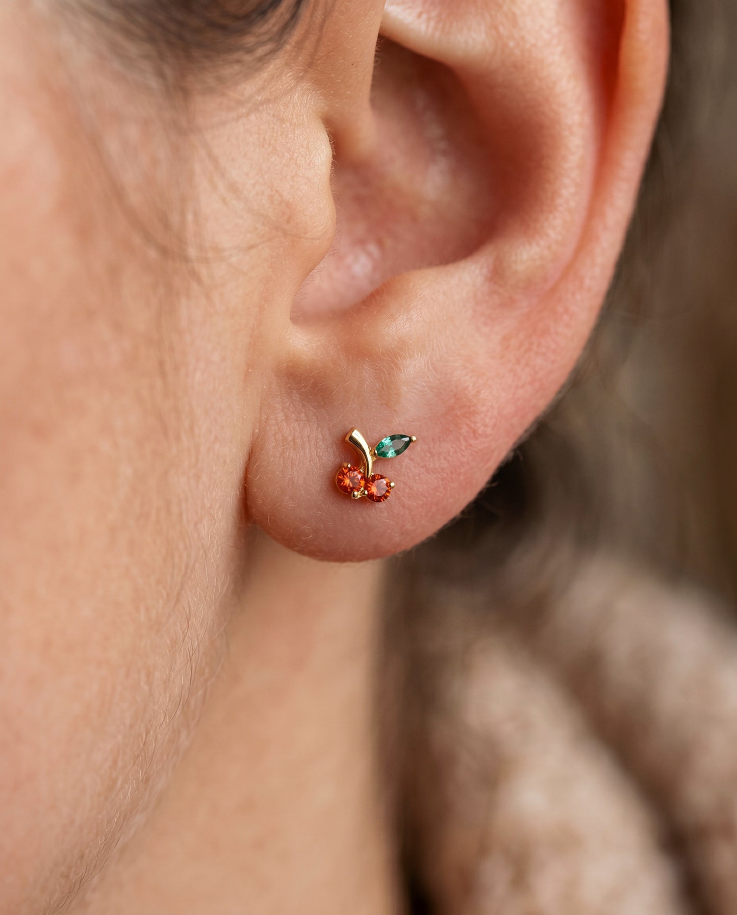 Cute Fruit Cherry Internally Threaded Flat Back