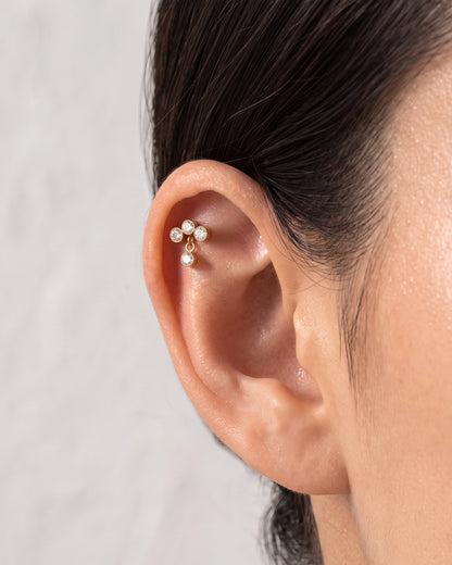 Bezel Cluster Dangle Stud