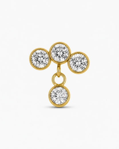 Bezel Cluster Dangle Stud
