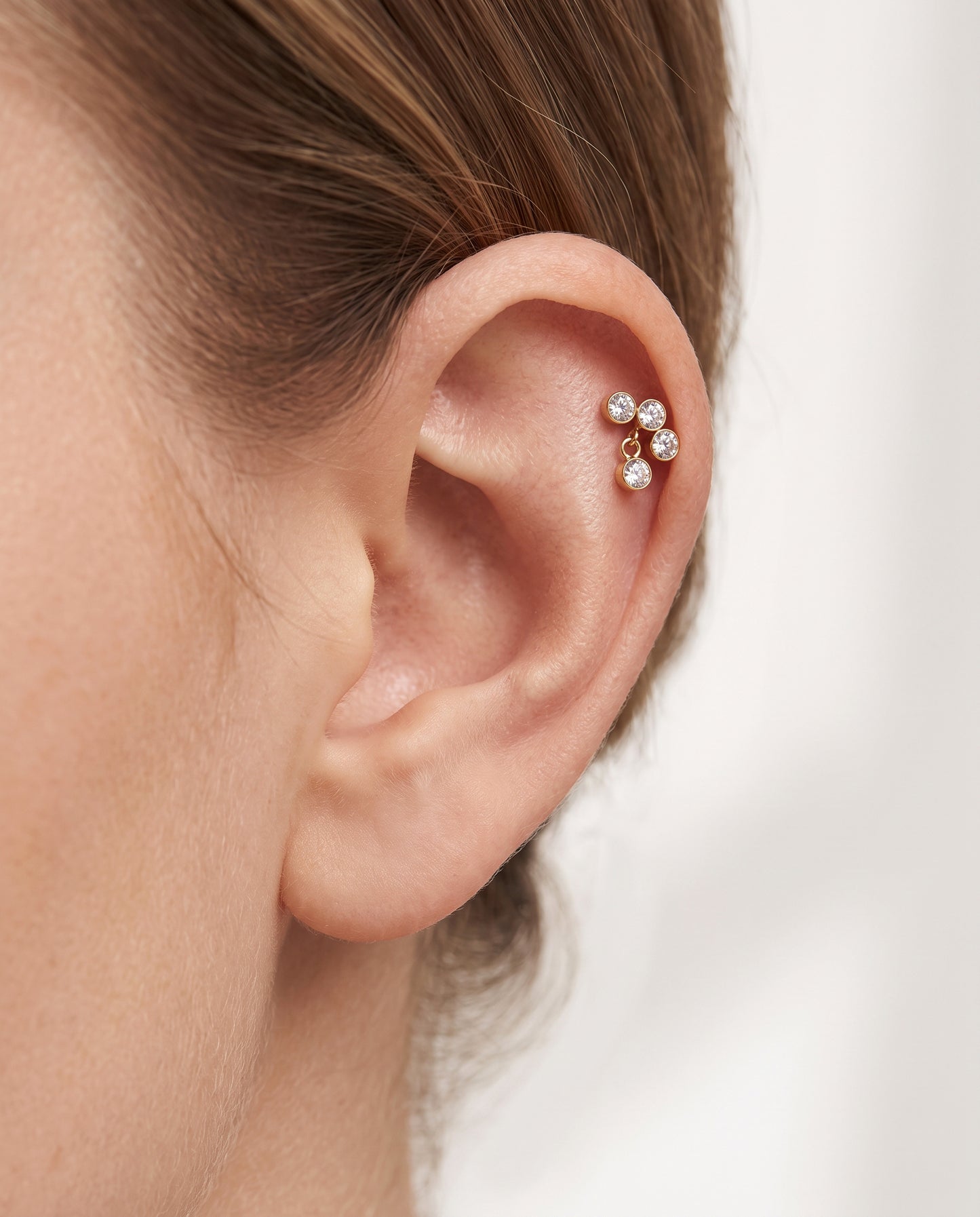 Bezel Cluster Dangle Stud