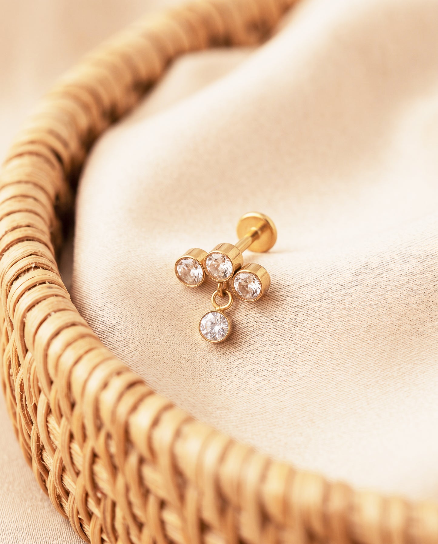 Bezel Cluster Dangle Stud