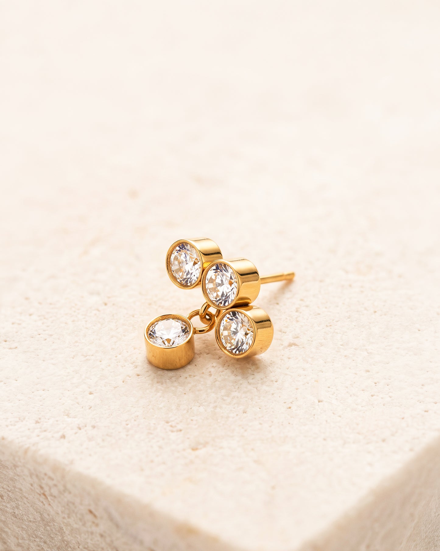 Bezel Cluster Dangle Stud