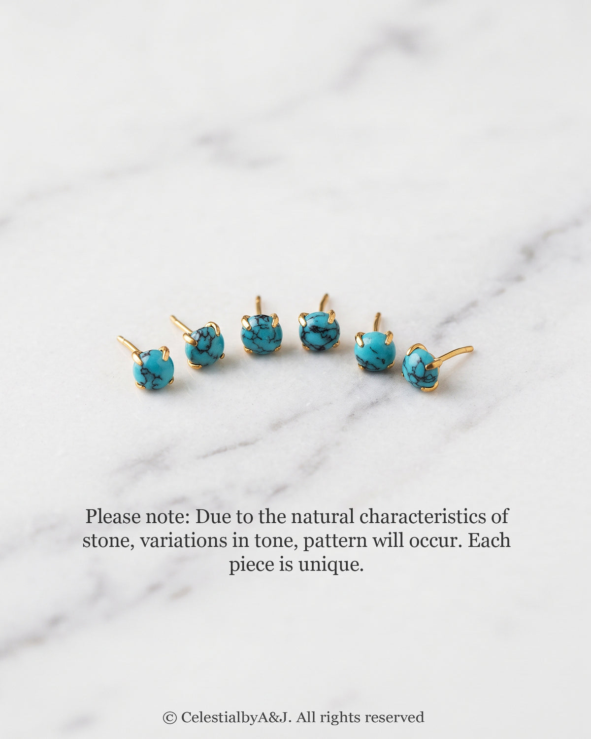 3mm Turquoise Flat Back Labret Stud