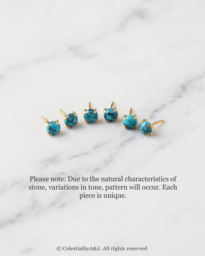 3mm Turquoise Flat Back Labret Stud