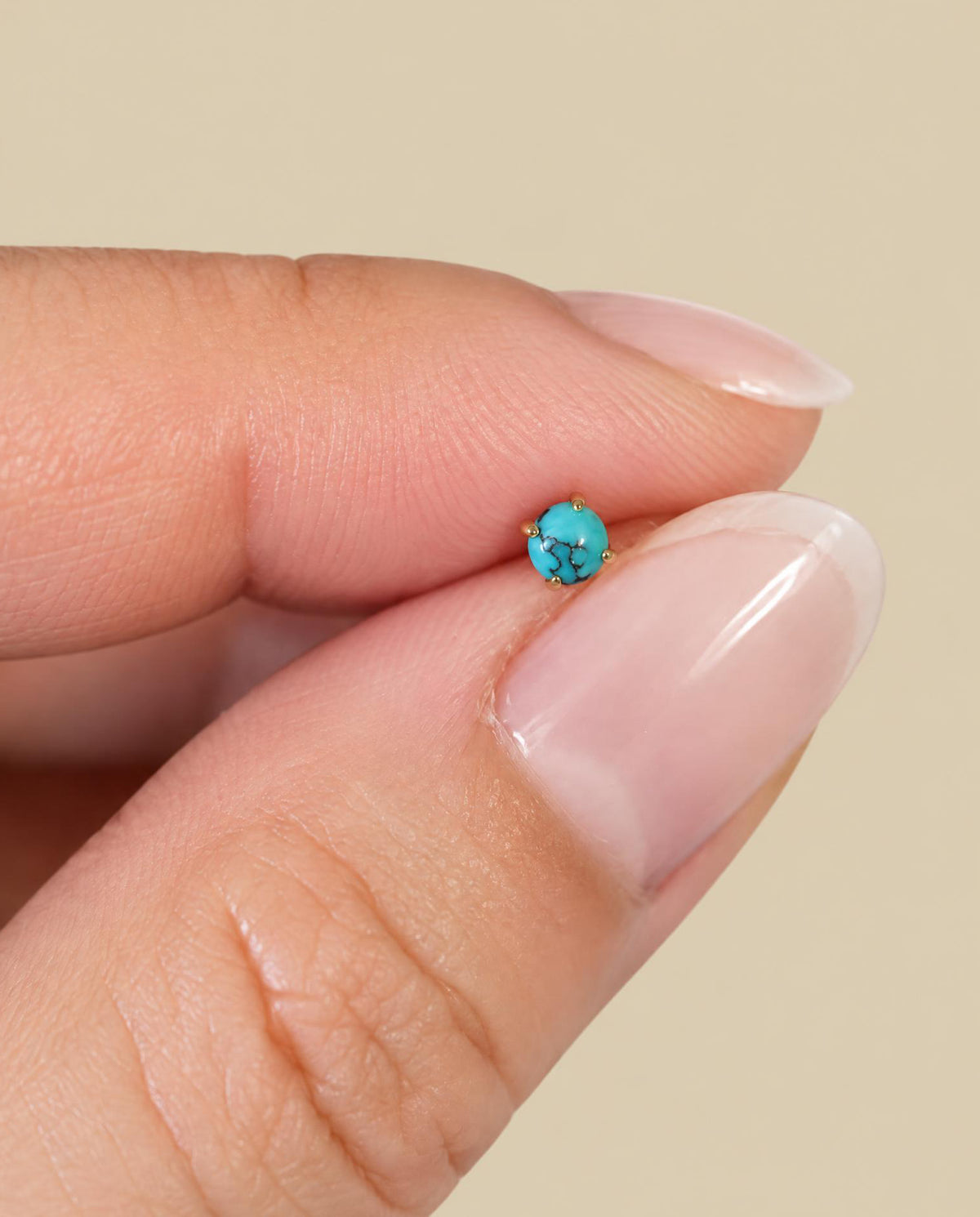3mm Turquoise Flat Back Labret Stud