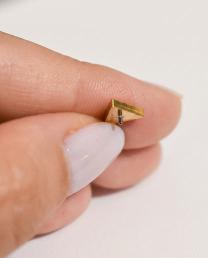 Pave Triangle CZ Geometric Stud
