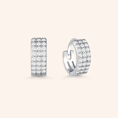 petite mini pave hoop cz earrings in sterling silver