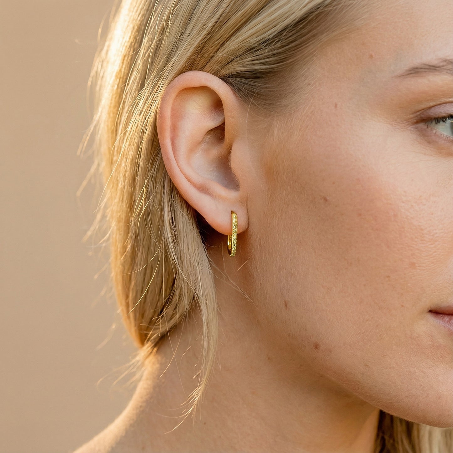 Rectangle Pave Hoop Earrings