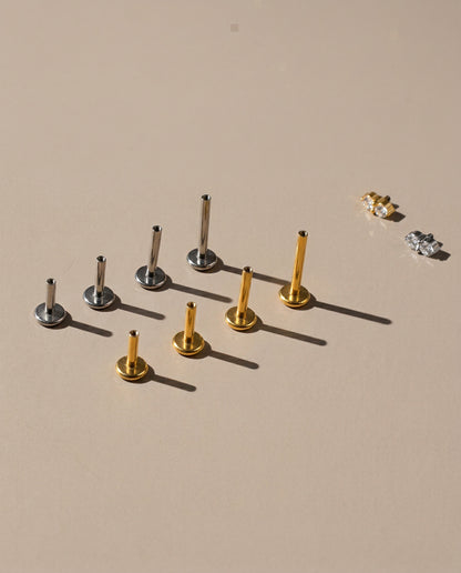 Tiny Double Stack ZC Stone Internally Threaded Stud
