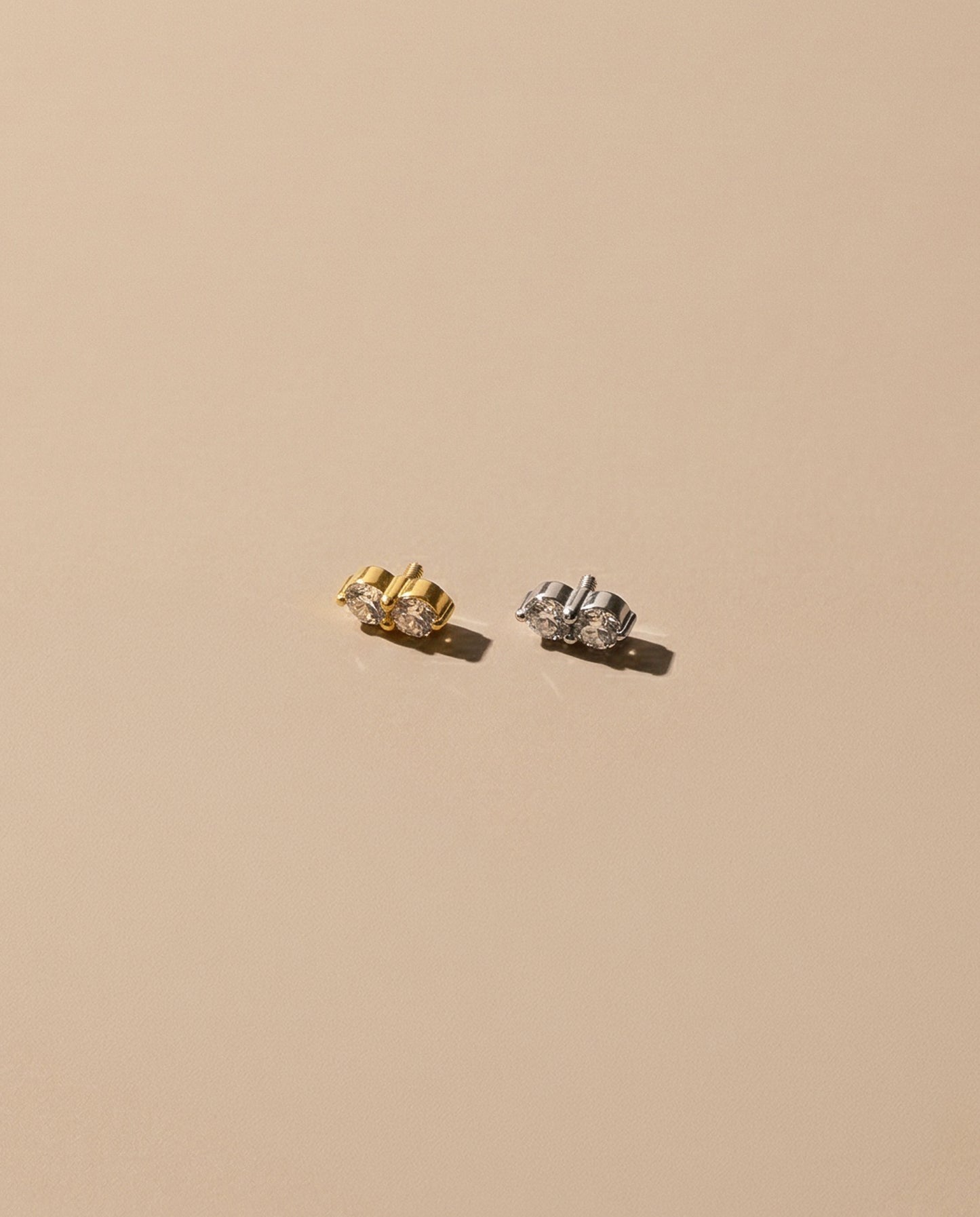 Tiny Double Stack ZC Stone Internally Threaded Stud