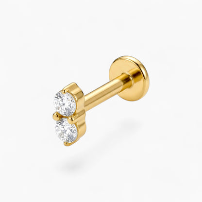 Tiny Double Stack ZC Stone Internally Threaded Stud