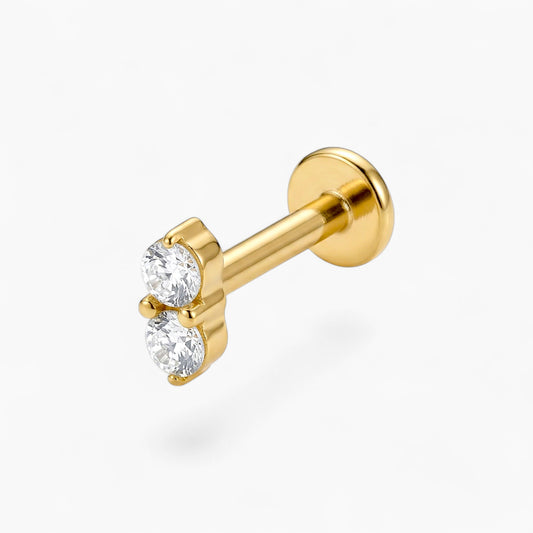 Tiny Double Stack ZC Stone Internally Threaded Stud