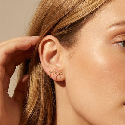 Cute Bow Internally Threaded Flat Back