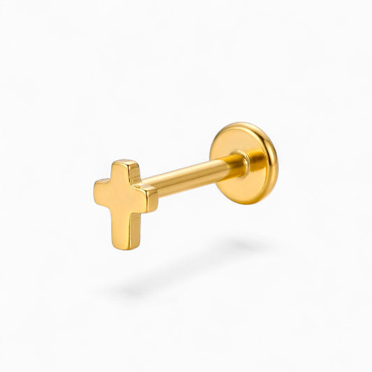 Simple Cross Threadless Flat Back