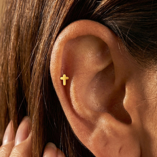 Simple Cross Threadless Flat Back