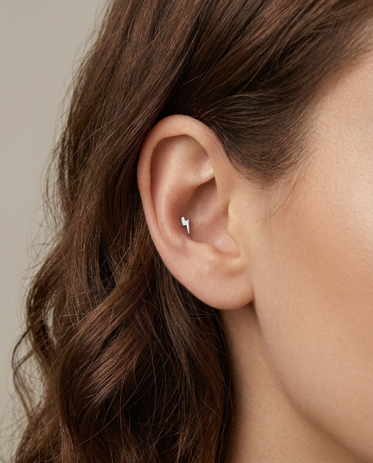 Mini Lightning Bolt Threadless Stud