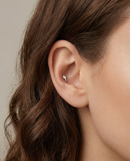 Mini Lightning Bolt Threadless Stud