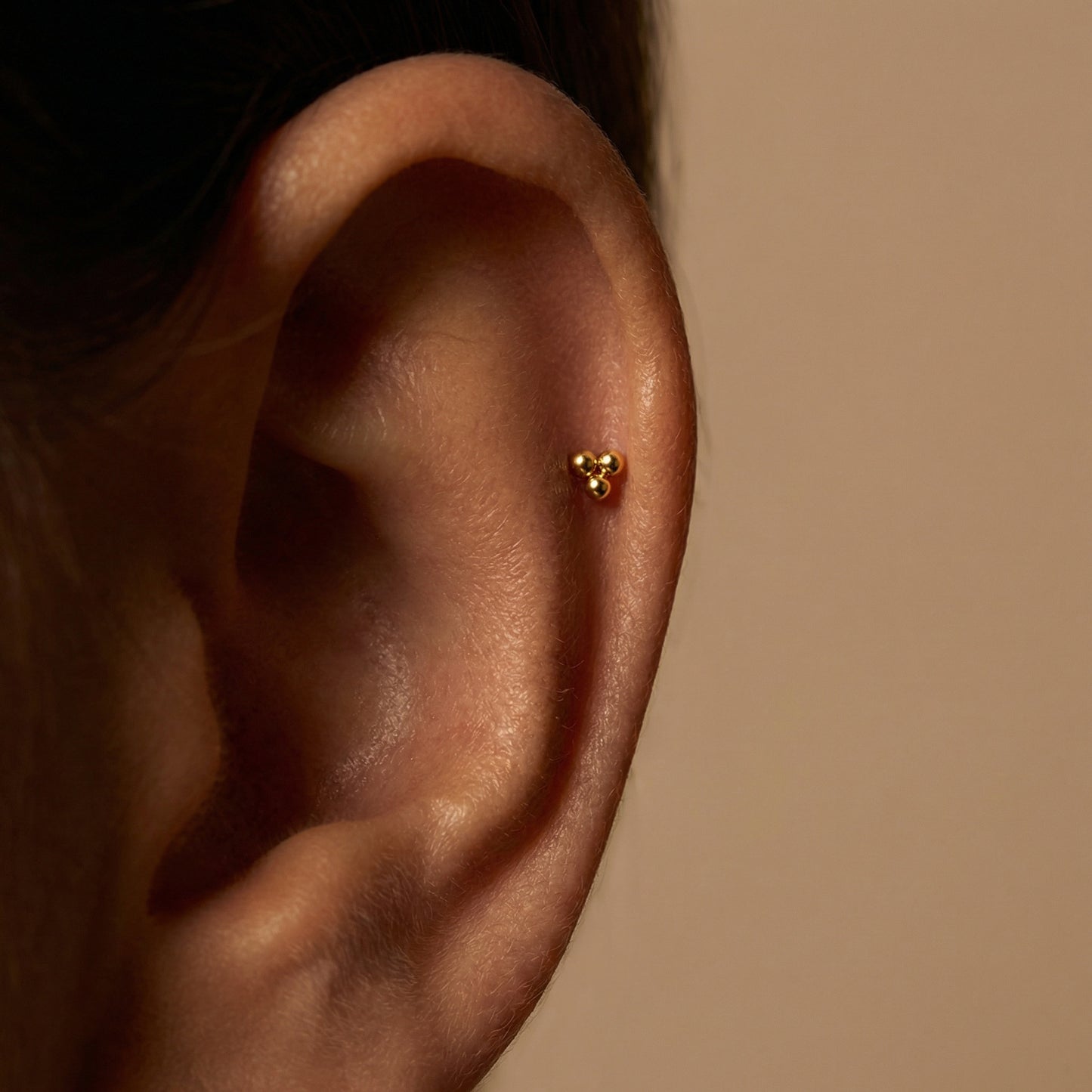 Tiny Tri-ball Threadless Flat Back