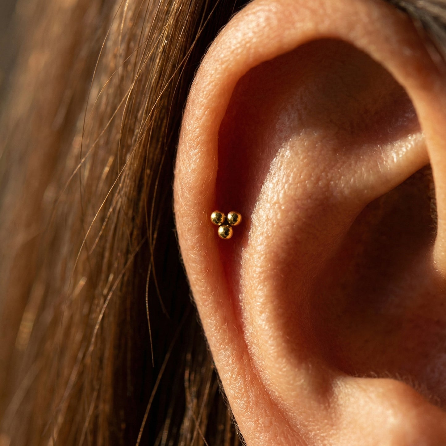 Tiny Tri-ball Threadless Flat Back