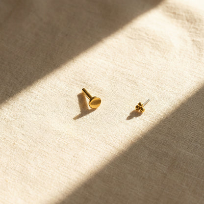 Tiny Tri-ball Threadless Flat Back