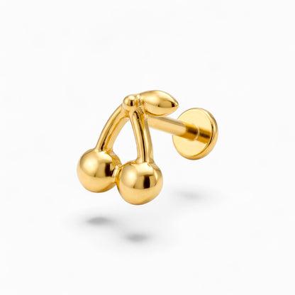 Cherry Threadless Flat Back Stud