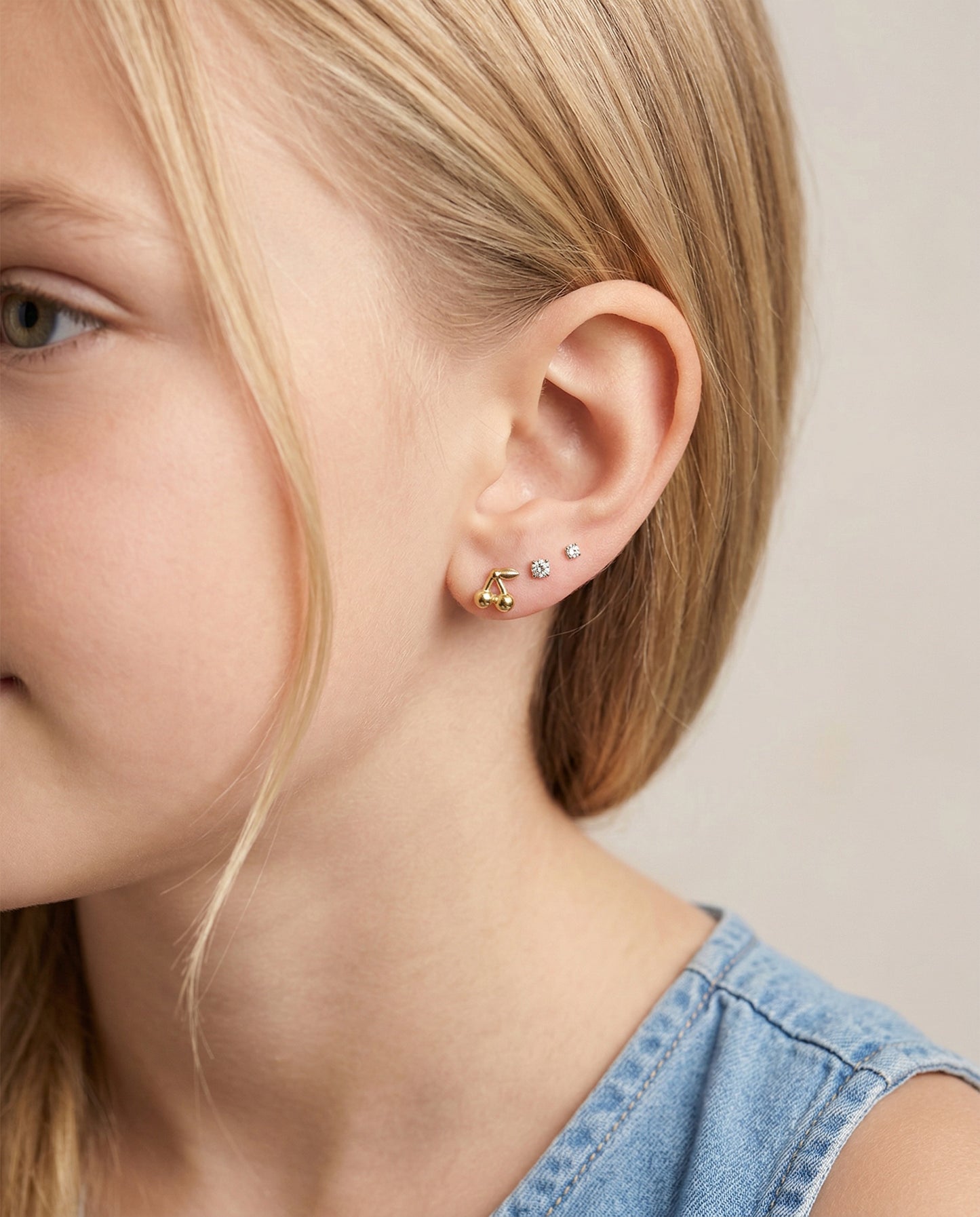 Cherry Threadless Flat Back Stud