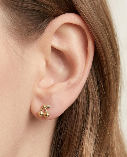 Cherry Threadless Flat Back Stud