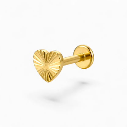 Textured Heart Threadless Flat Back