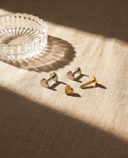 Textured Heart Threadless Flat Back