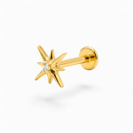 Tiny Starburst Threadless Flat Back Stud