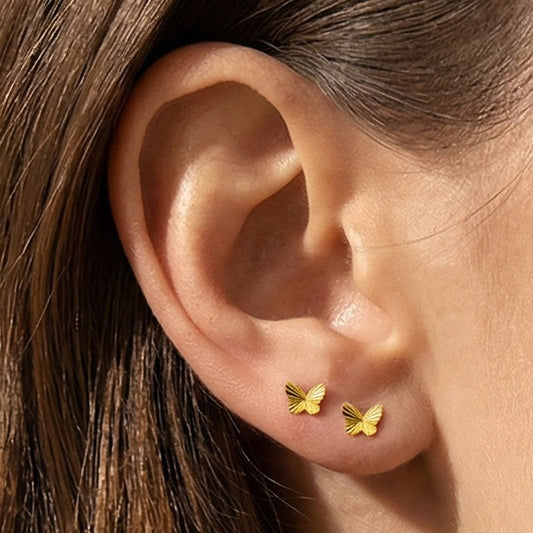 Textured Butterfly Threadless Flat Back