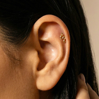 The Serpentine Titanium Flat Back Stud