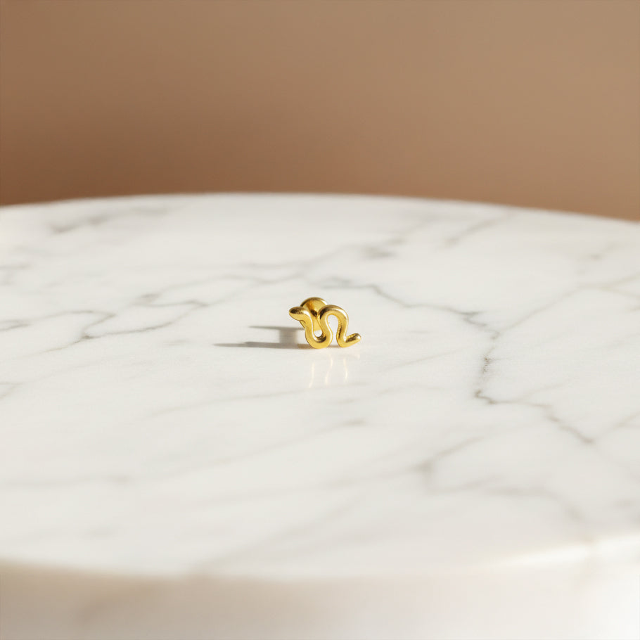 The Serpentine Titanium Flat Back Stud