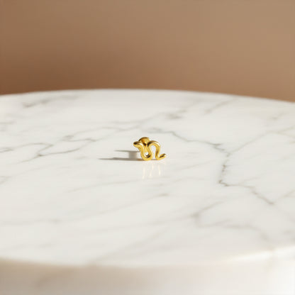 The Serpentine Titanium Flat Back Stud