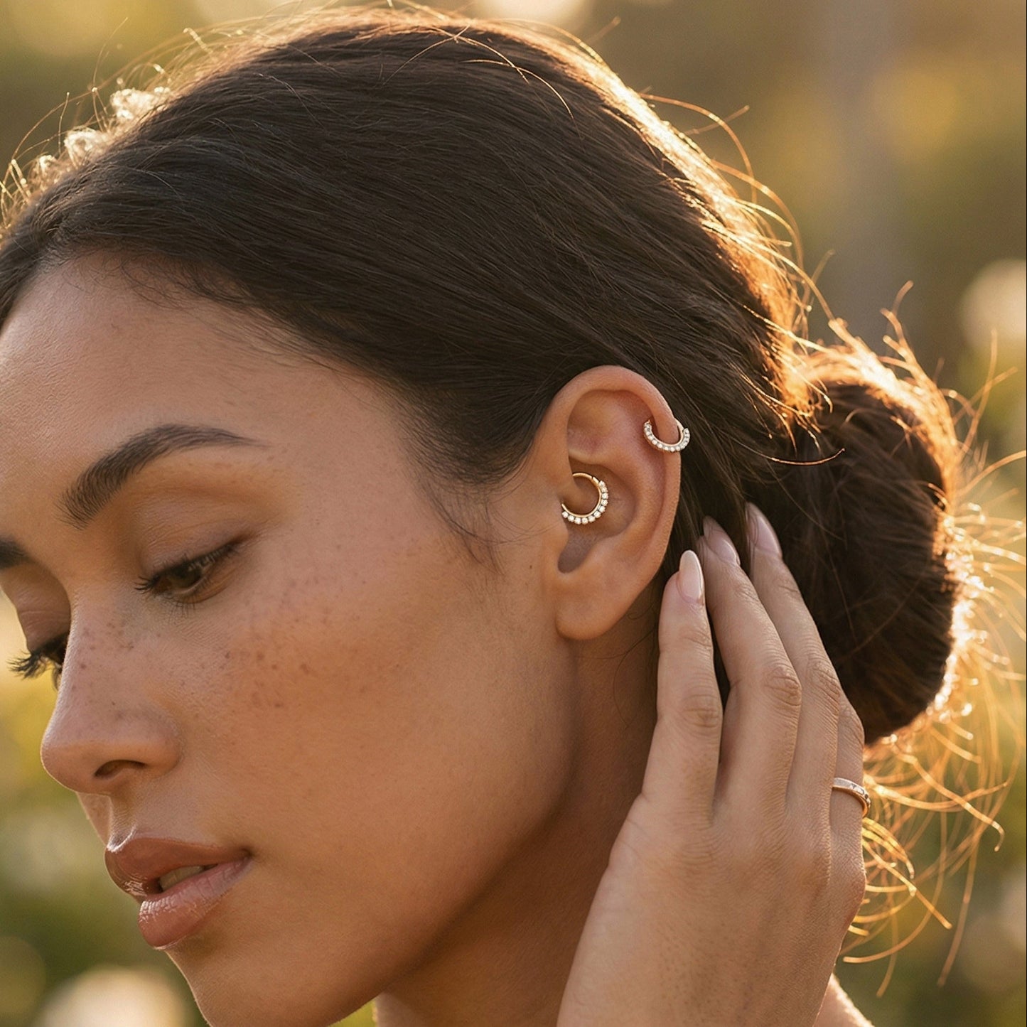 The Aurora Pave Hinged Hoop