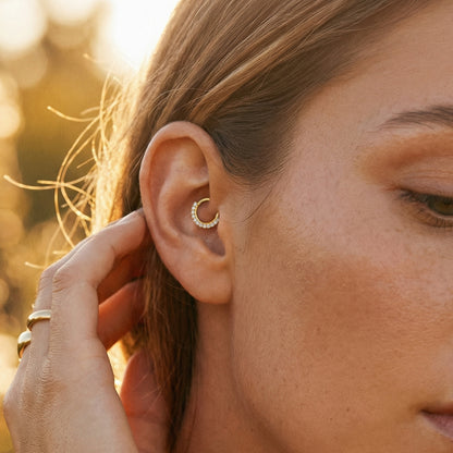 The Aurora Pave Hinged Hoop