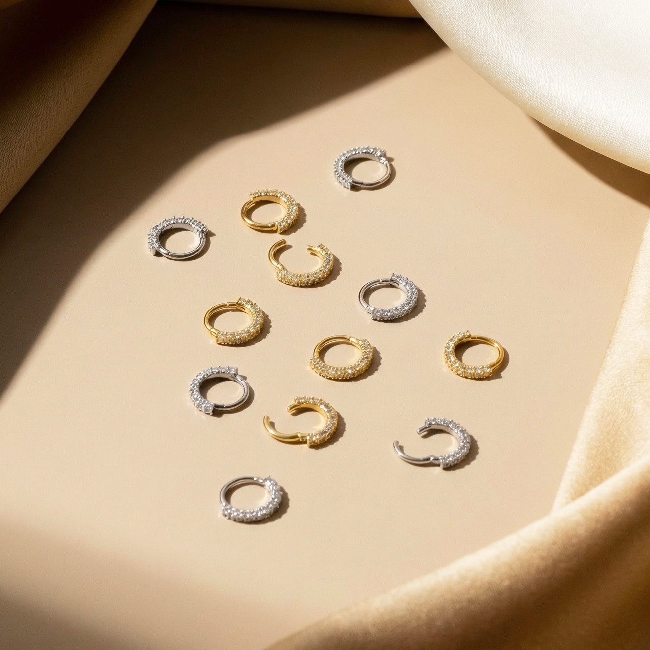 The Aurora Pave Hinged Hoop