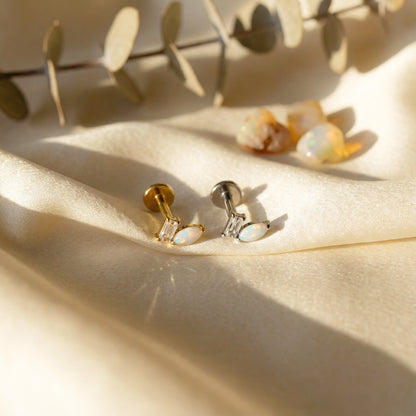 Opal & Baguette Push-Pin