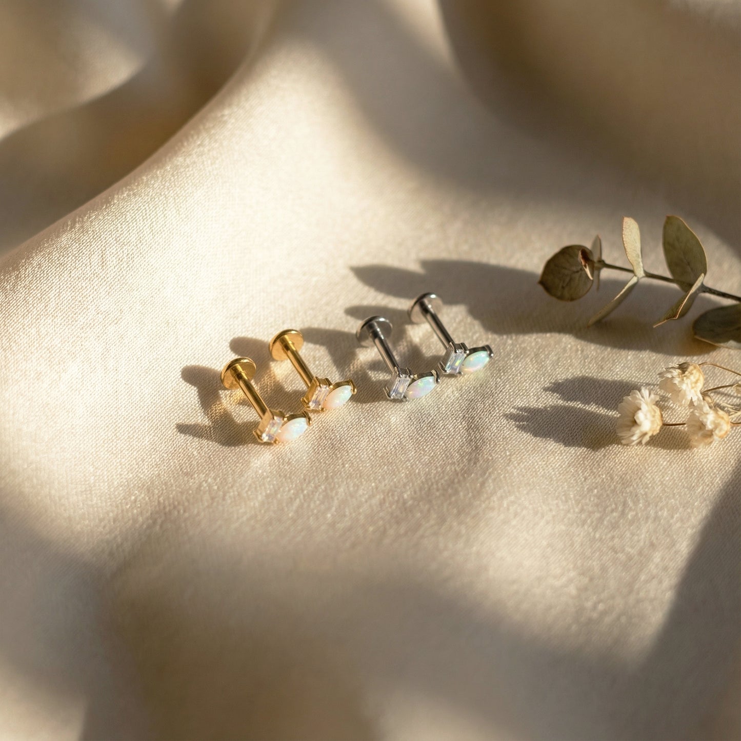 Opal & Baguette Push-Pin