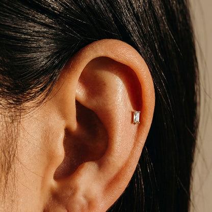 Tiny Baguette Threadless Flat Back