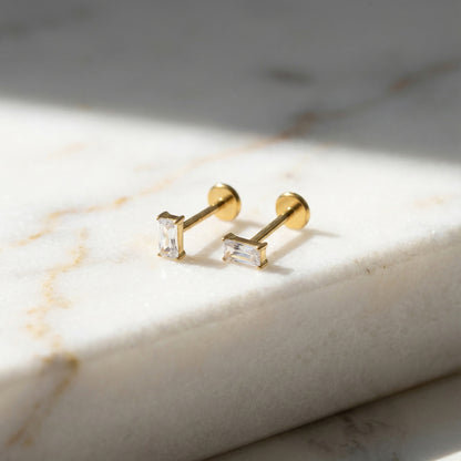 Tiny Baguette Threadless Flat Back