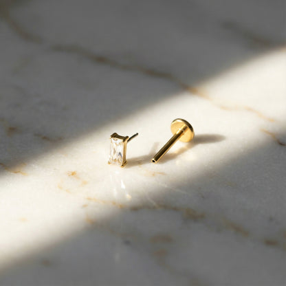 Tiny Baguette Threadless Flat Back