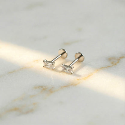 Tiny Baguette Threadless Flat Back