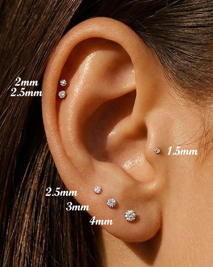1.5-4mm CZ Threadless Flat Back