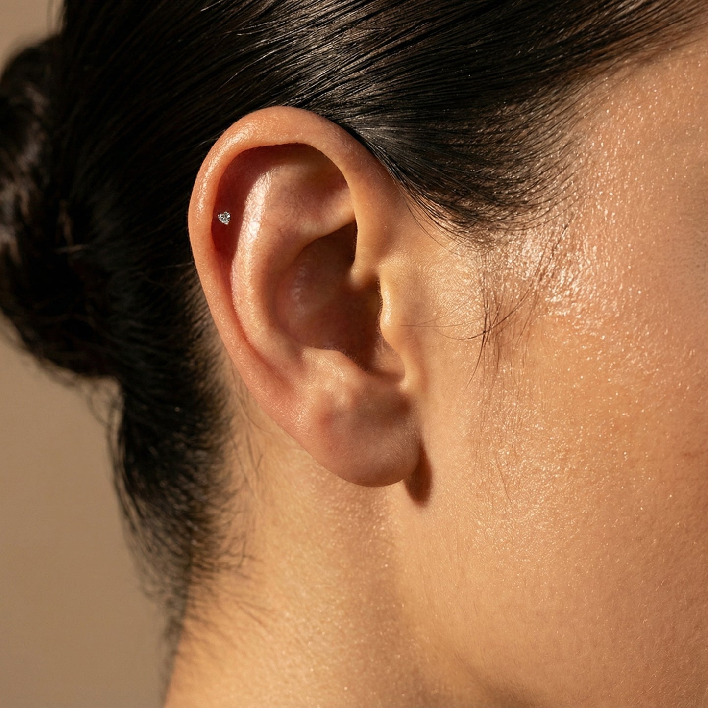 Tiny ZC Heart Internally Threaded Flat Back Stud