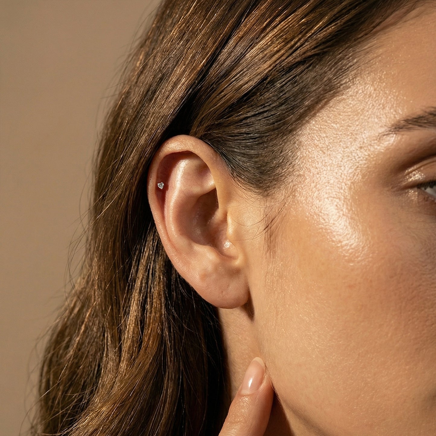 Tiny ZC Heart Internally Threaded Flat Back Stud