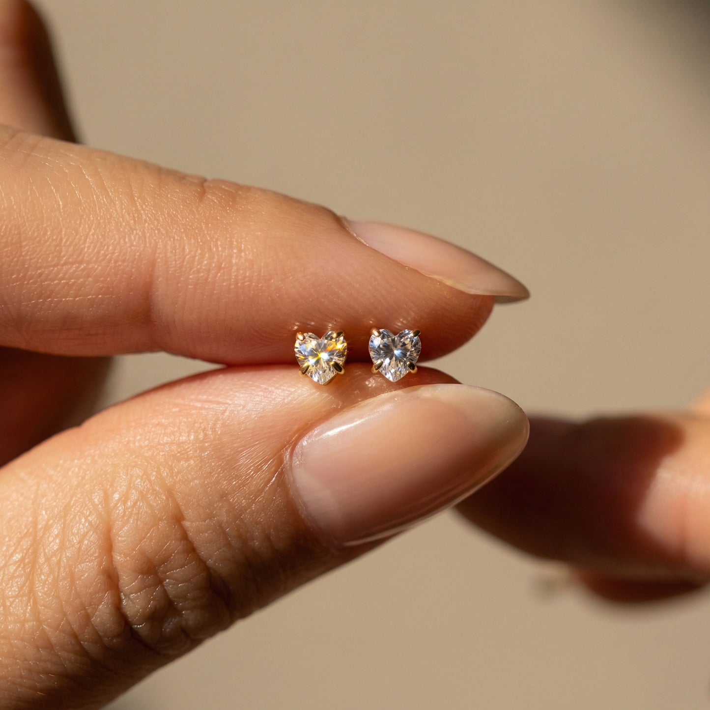 Tiny ZC Heart Internally Threaded Flat Back Stud