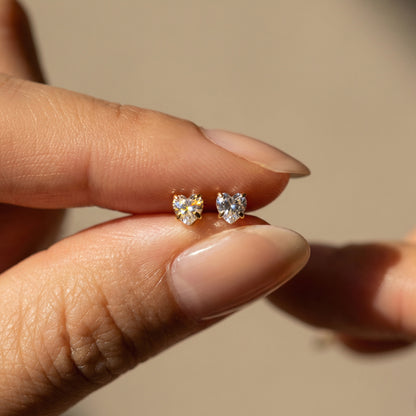 Tiny ZC Heart Internally Threaded Flat Back Stud